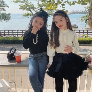 Mini baby🌷春季女童打底衫中大童公主風泡泡袖兒童上衣薄款女孩內搭