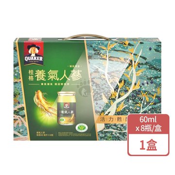 【QUAKER 桂格】桂格 養氣人蔘 補氣禮盒X1盒(60ml*8瓶/盒)