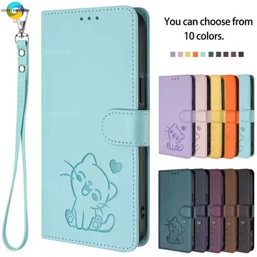 小貓咪翻蓋插卡皮套 三星S10 S10E S10+ S9 S9+ S8 S8+ S10Lite S7Edge 防摔手機殼