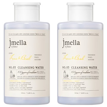 jmella in France 卸妝水 Lime Basil Set 已完成肌膚測試 12種玻尿酸 弱酸性溫和配方  500ml  2瓶