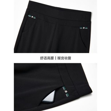 媽媽加絨薄絨褲子冬季新款高腰直筒中年外穿保暖棉褲女中老年女褲