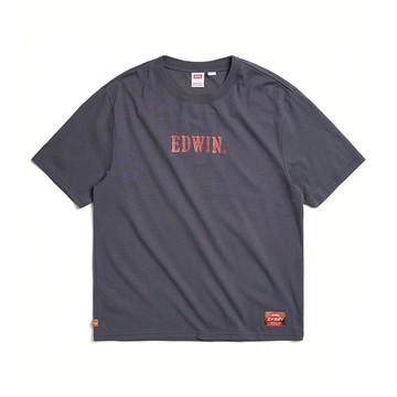 EDWIN 男裝 COOL FLEX  岩石紋印花寬版短袖T恤 (暗灰色) #上衣