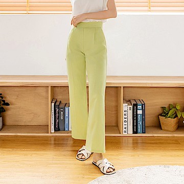 長纖腿．柔滑素色直筒西裝褲(一般/加長)-OB大尺碼