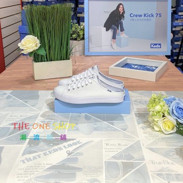 Keds kickstart MULE 拖鞋 穆勒鞋 懶人鞋 小白鞋 經典款 白色 全白 無後跟 鞋墊 帆布鞋 WF61986