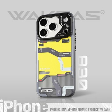 【Wakcas】iPhone 黃色機械面板磁吸手機殼 17 16 15 14 Pro Max 磁吸 保護殼 手機殼 科技