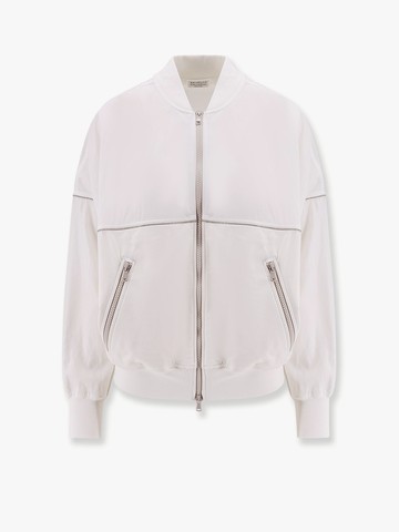 Cotton cardigan with viscose inserts and Monili details - BRUNELLO CUCINELLI - gender_Woman