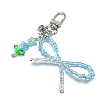 JCC 天藍撞色小蝴蝶結掛飾