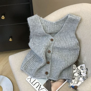 臺灣/✨馬甲 針織背心 毛衣韓版寬鬆針織馬甲女開衫2025年早秋新款小清新無袖毛衣背心外套24