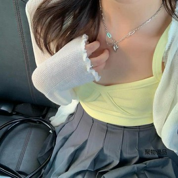 項練 夏季愛心項錬輕奢小眾設計感鎖骨錬配飾