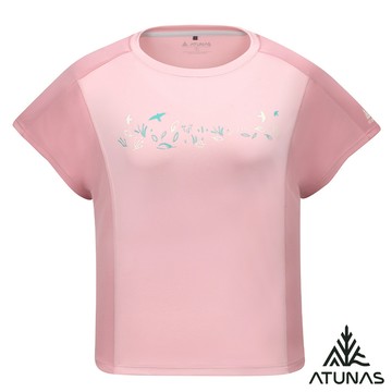 【ATUNAS 歐都納】女循環排汗透氣短袖T恤A8TS2618WC胭脂粉