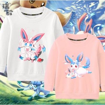 仙子伊布精靈寶可夢聯名口袋妖怪圓領衛衣男女兒童裝學生長袖衣服
