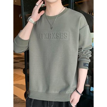 加絨衛衣男春秋季2025新款長袖t恤潮牌外套春秋季寬松上衣打底衫