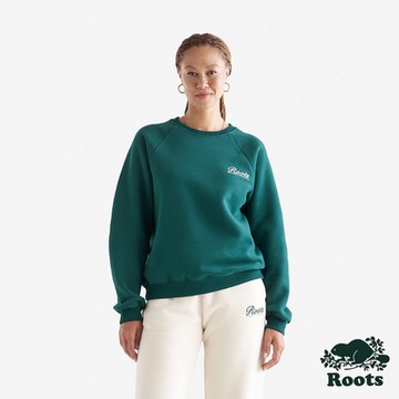 Roots女裝- SIGNITURE 圓領上衣-綠色