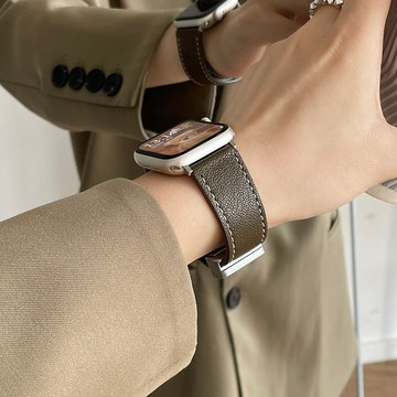 適用apple watch 11代錶帶 真皮磁吸折疊扣錶帶 S10 iwatch 全系列 9 8 7 6 SE蘋果錶帶