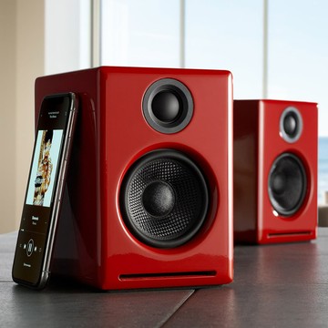 Audioengine A2+ wireless 主動式立體聲藍牙書架喇叭 - 紅