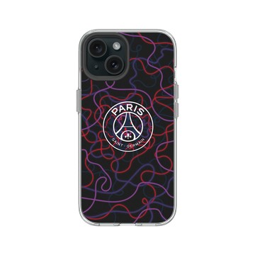 iPhone 15 Clear 透明 - PSG - Paris Saint-Germain Neon Logo