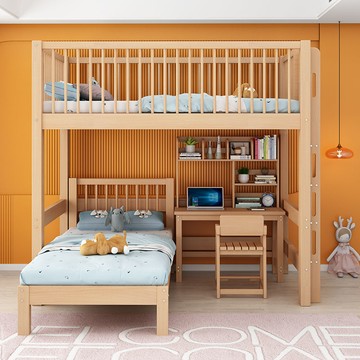 公司貨 超低價 全實木櫸木兒童上下床高低床母子床上下鋪子母床雙層床梯櫃單上鋪 快速發貨