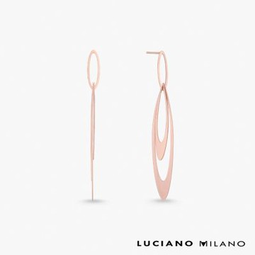LUCIANO MILANO 水漾 純銀耳環(玫瑰金色)