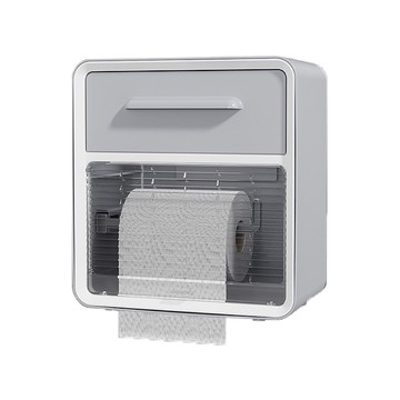 葉子小舖 北歐風衛生紙置物盒 浴室壁掛置物架 灰色大號雙層  1入