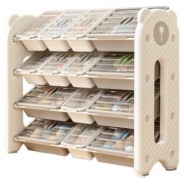 lilikoko 哩哩摳摳 萌熊鐵桿收納架 組合5  4層  玉蓮白