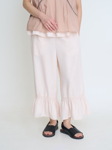 細絲花邊寬褲-百合