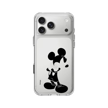 iPhone 17 Pro Max Clear Case（相機按鈕） 透明 - 迪士尼-米奇 Mickey - 黑標款-米奇只有黑色