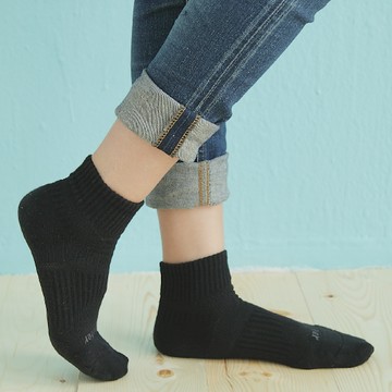 [家速配]Footer輕壓力單色足弓女襪-黑M