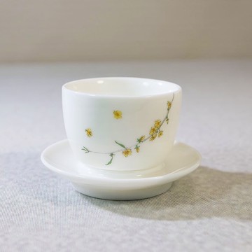【陶說】白瓷杯加底盤 茶杯 咖啡杯 品茗杯 馬克杯 咖啡杯 茶壺 茶具