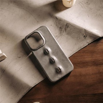 熱跟蹤手作眼睛手工禮品真皮做舊適用于iphone16手機殼蘋果12pro15promax男14promax手作工藝apple14pro15pro