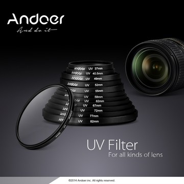 Uv Plate Andoer 49mm UV 紫外線濾鏡鏡頭保護膜適用於佳能數碼單反相機 Came-228