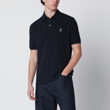 Navy blue cotton polo shirt