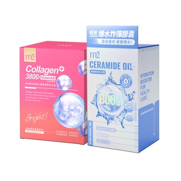 APP限定【m2美度】超能水光膠原飲/水光精粹膠囊 二盒組