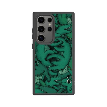 Galaxy S24 Ultra SolidSuit 黑 - 怪奇事物所 Incrediville - 肥尾鱷魚密集恐懼症