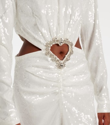 Rotate Bridal sequined cutout midi dress