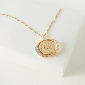 【Wanderlust+Co】雙色鋯石芒星翻轉項鍊