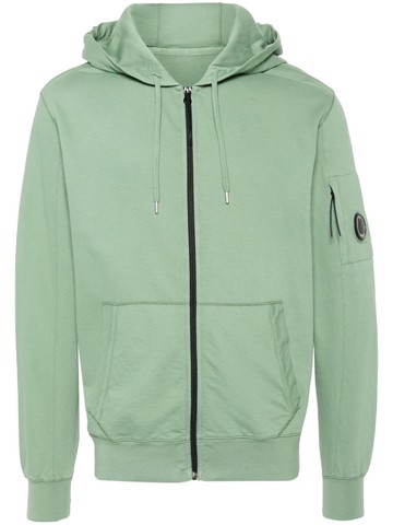 C.P. Company - Lens-detailed zipped hoodie - men - Cotton - S - Green