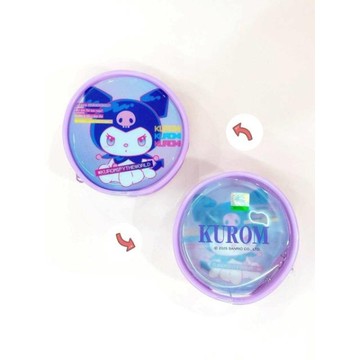 小禮堂 Sanrio 三麗鷗 酷洛米 PVC圓形收納包 (格紋款)