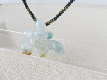 本命年【無私的愛】冰三彩蓮花翡翠絲光編織項鍊*SA37*招財、開運