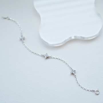 花朵串飾手鍊 925純銀