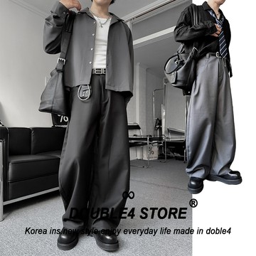 【DOUBLE4】BOXY 西裝彎刀長褲 挺版 抗皺西裝面料 高品質 寬鬆 落地 1066