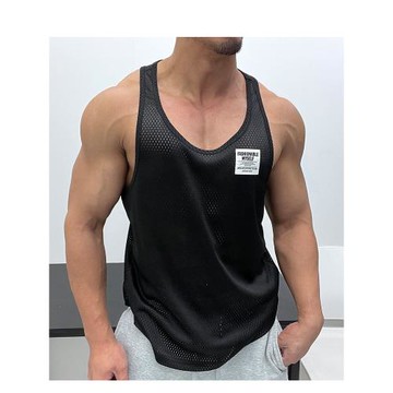 質感扎實速干面料不露點細肩帶運動背心無袖T恤體育生肌肉男健身