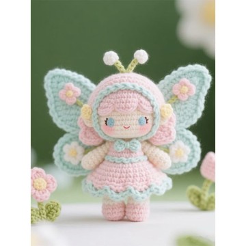 💛新款💛手工編織ins風花仙子小精靈人偶毛線鉤針diy材料包閨蜜禮自己做玩偶掛件 DIY裝飾品 手作材料包