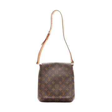 LOUIS VUITTON LV 路易威登 棕色 原花 帆布 Musette Salsa 肩背包 M51387 【二手名牌BRAND OFF】