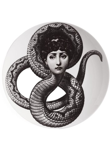 Fornasetti - Tema e Variazioni n.198 wall plate (26cm) - unisex - Porcelain - One Size - Black