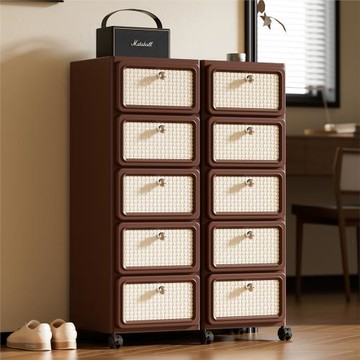 中古風抽屜式收納柜置物柜復古多層玩具零食儲物柜子臥室抽屜家用