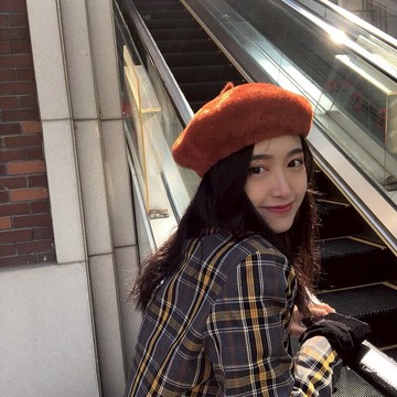 毛絨畫家貝雷帽女英倫復古韓版百搭仿貂毛南瓜帽網紅蓓蕾帽子ins1入