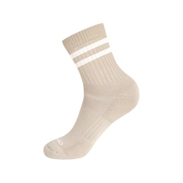 休閒無縫條紋氣墊長襪 - M裸杏A