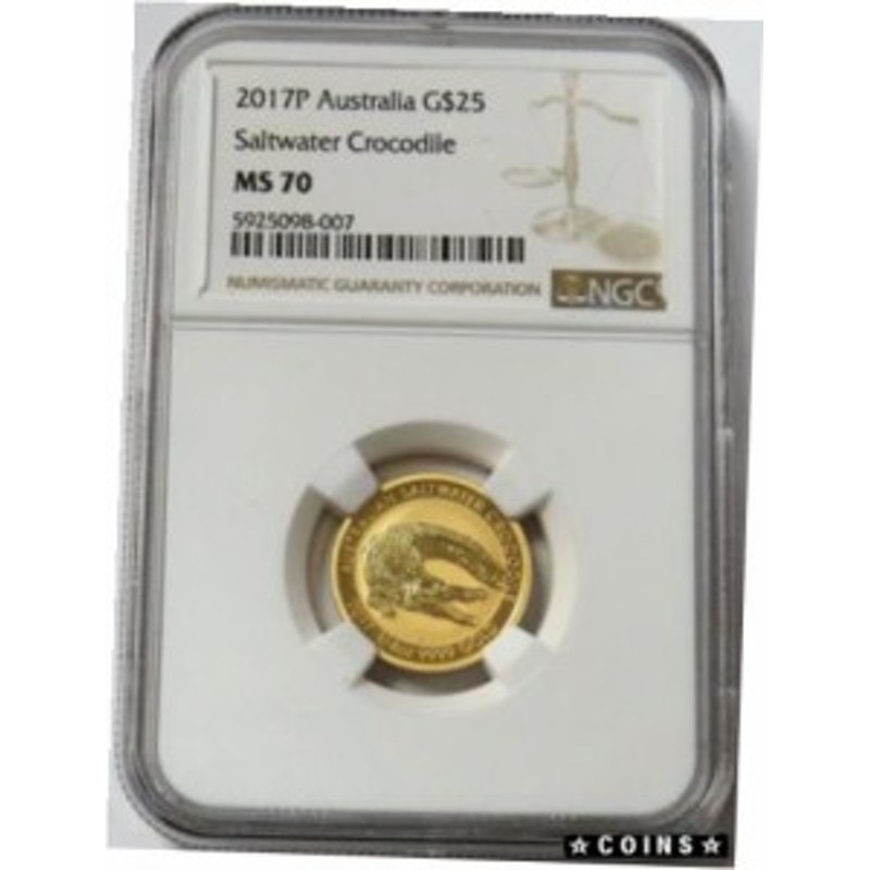 アンティークコイン 2017 GOLD AUSTRALIA 1/4 OZ $25 SALTWATER