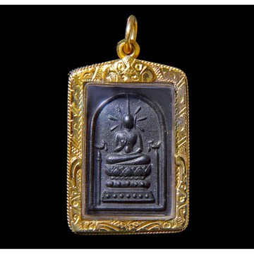 【2539年限量300面】類邦派礦石光輝崇迪佛｜龍婆坤龍婆頌薩加持｜純銀鍍金防水殼｜附原廟盒可驗證卡｜泰國佛牌