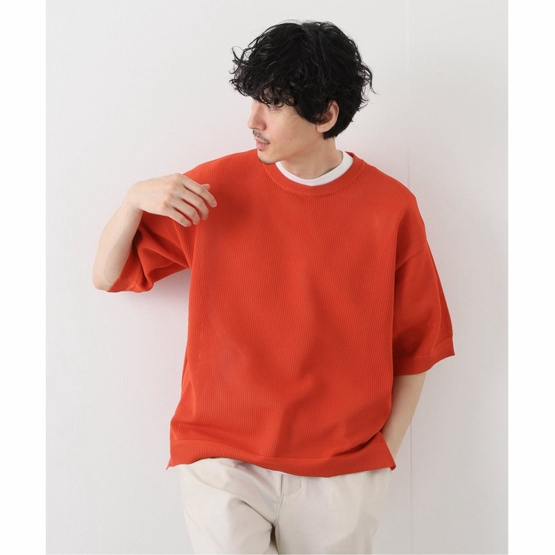 メンズ エディフィス 再入荷 スポンディッシュ リラックス ニット Tシャツ オレンジ A L 通販 Lineポイント最大1 0 Get Lineショッピング
